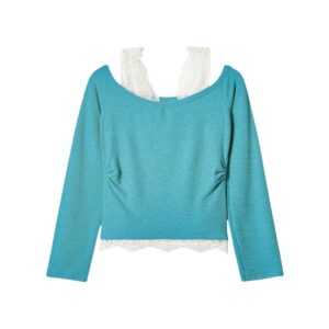 Retro Fake Two-Piece Long Sleeves