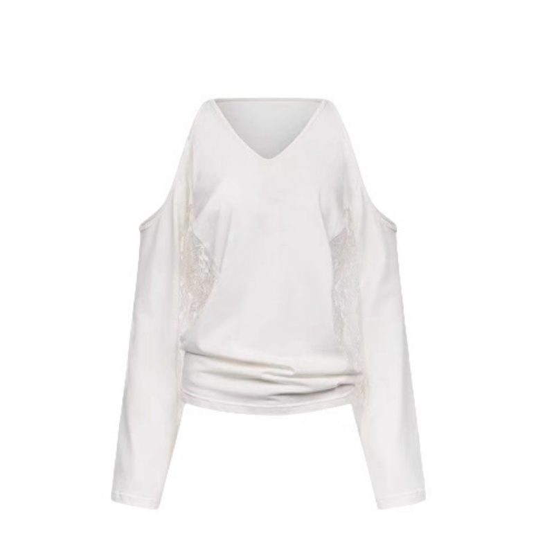 Lace Panel Long Sleeves